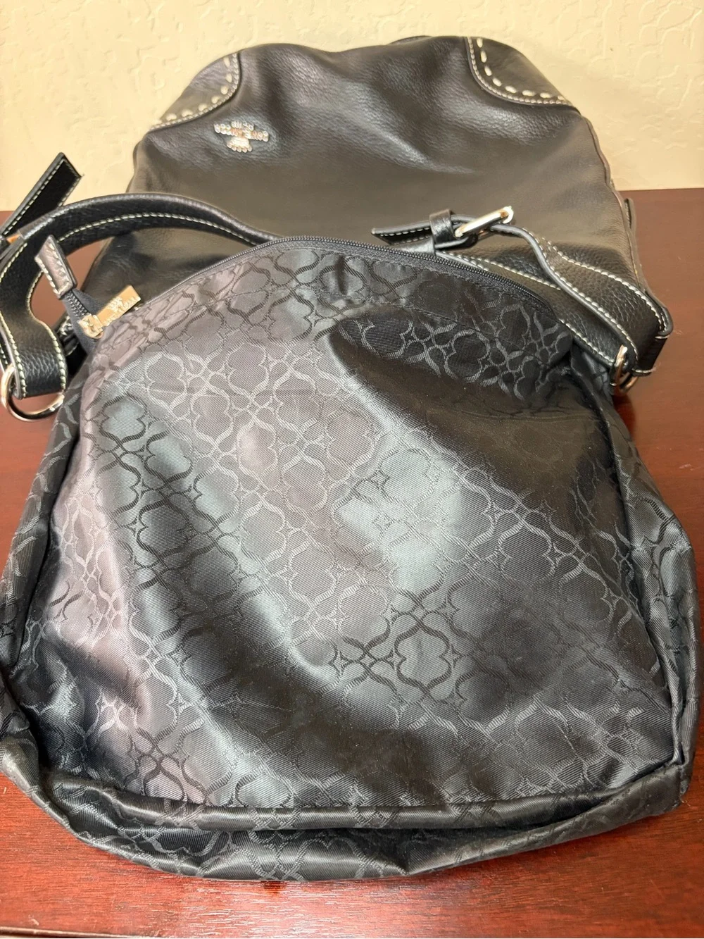 Daniela Moda Black Italian Leather Shoulder Hobo Bag